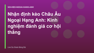 Read more about the article Nhận định kèo Châu Âu Ngoại Hạng Anh: Kinh nghiệm đánh giá cơ hội thắng